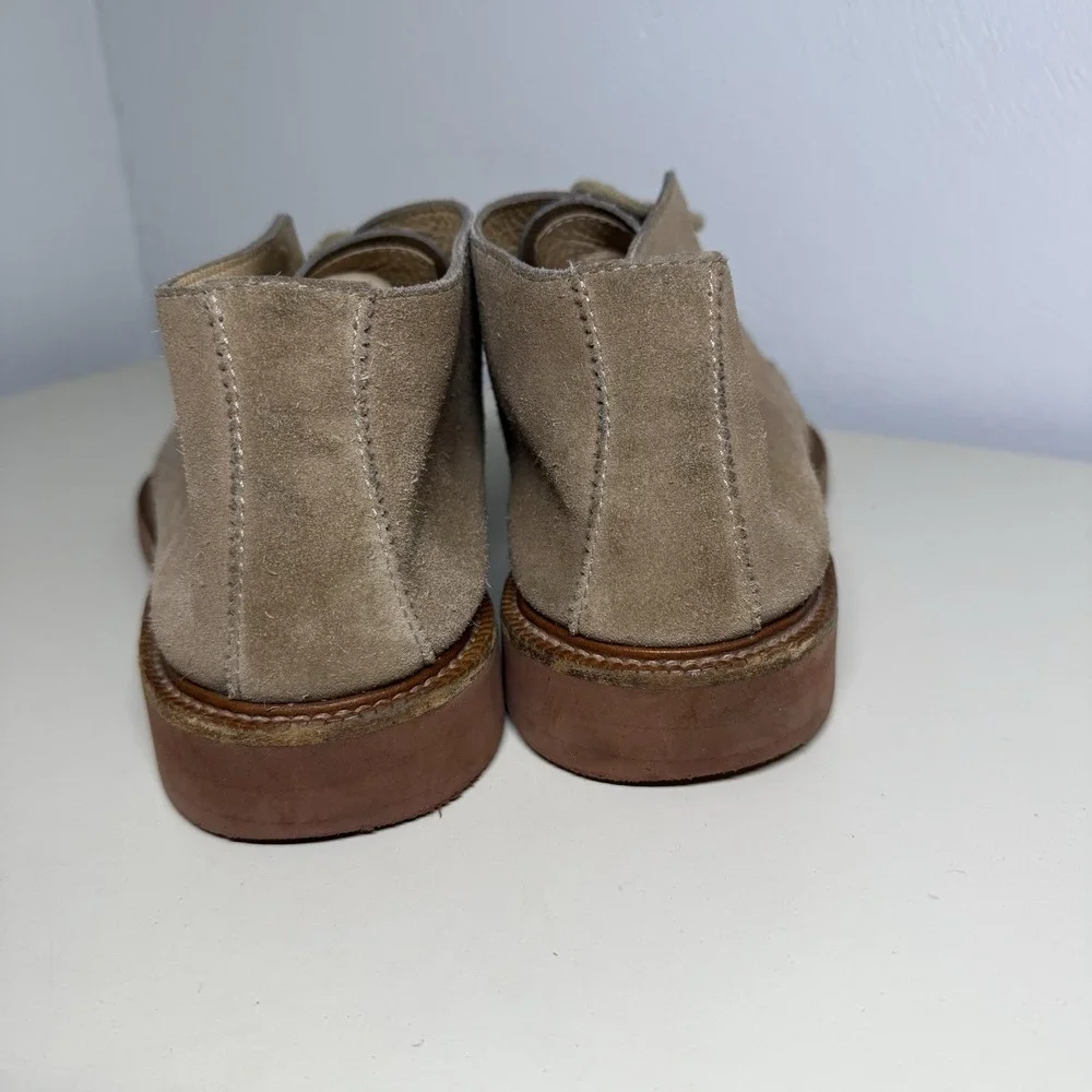 Ermenegildo Zegna Beige Suede Lace Up Chukka Boots A2686X - Men's Size 9,5 US